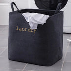 Stylish Foldable Laundry Basket Microfibre Blend 1