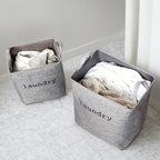 Stylish Foldable Laundry Basket Microfibre Blend 2