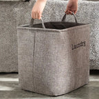 Stylish Foldable Laundry Basket Microfibre Blend 4