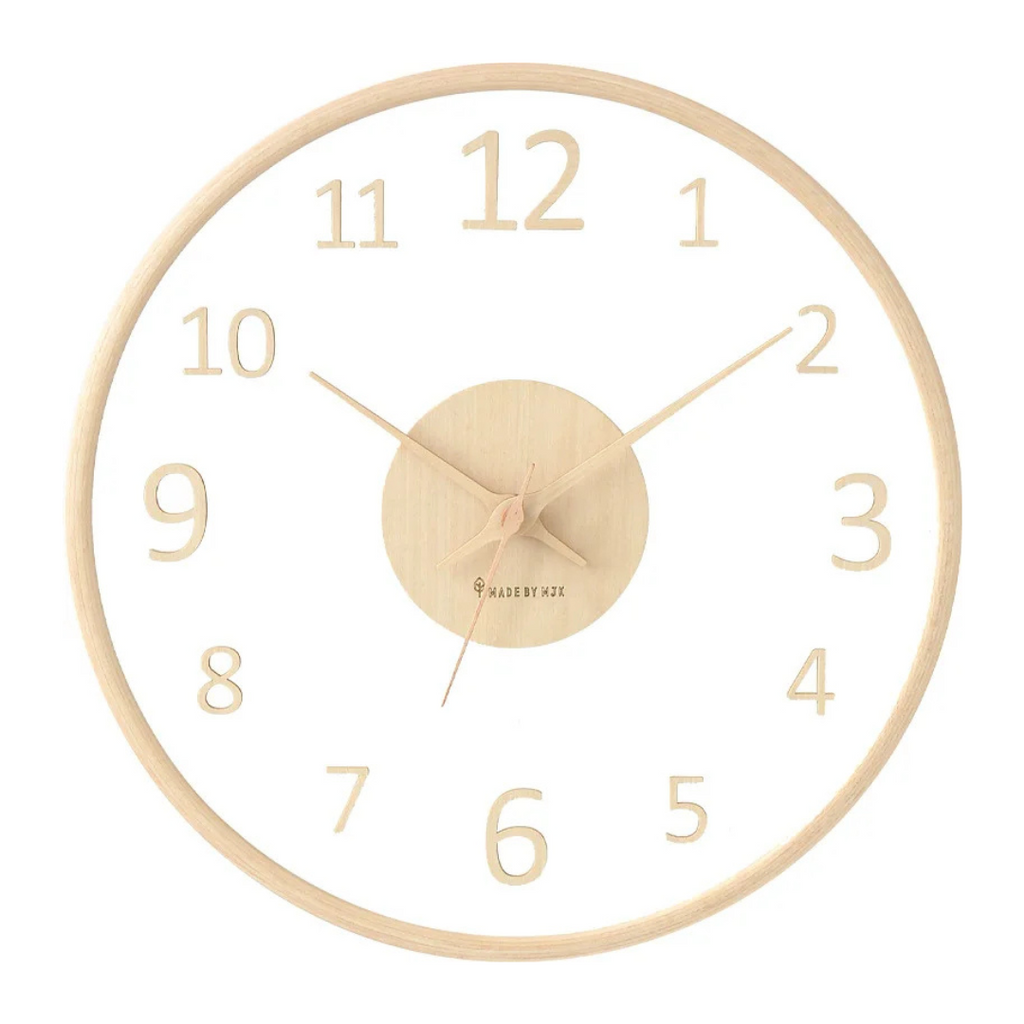 Stylish Modern Wall Clock Decor with Clear Dial – 30 cm Wooden Silent Clock 0