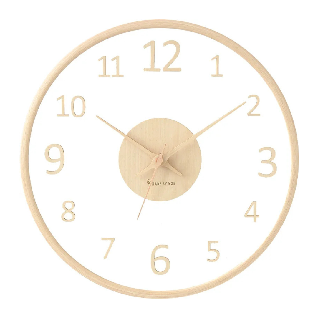 Stylish Modern Wall Clock Decor with Clear Dial – 30 cm Wooden Silent Clock 0