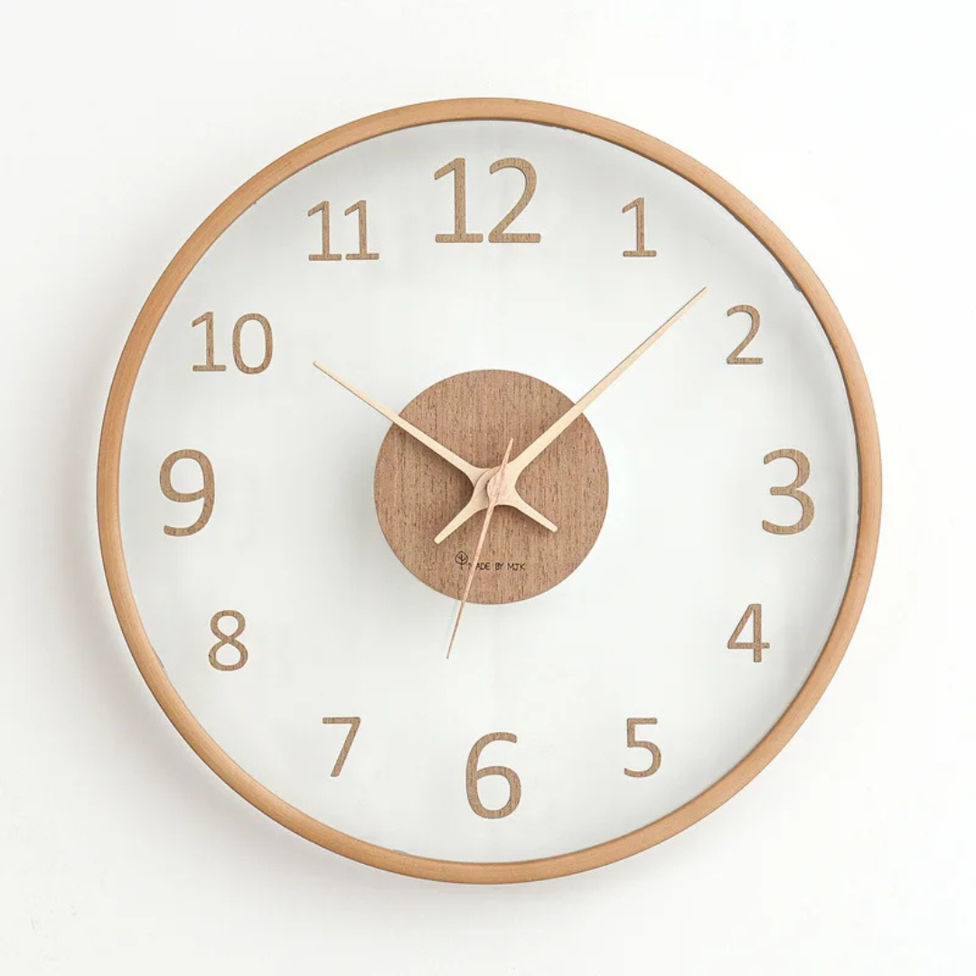 Stylish Modern Wall Clock Decor with Clear Dial – 30 cm Wooden Silent Clock 3