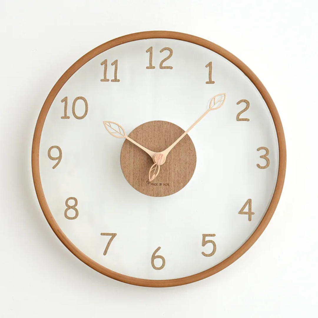 Stylish Modern Wall Clock Decor with Clear Dial – 30 cm Wooden Silent Clock 4