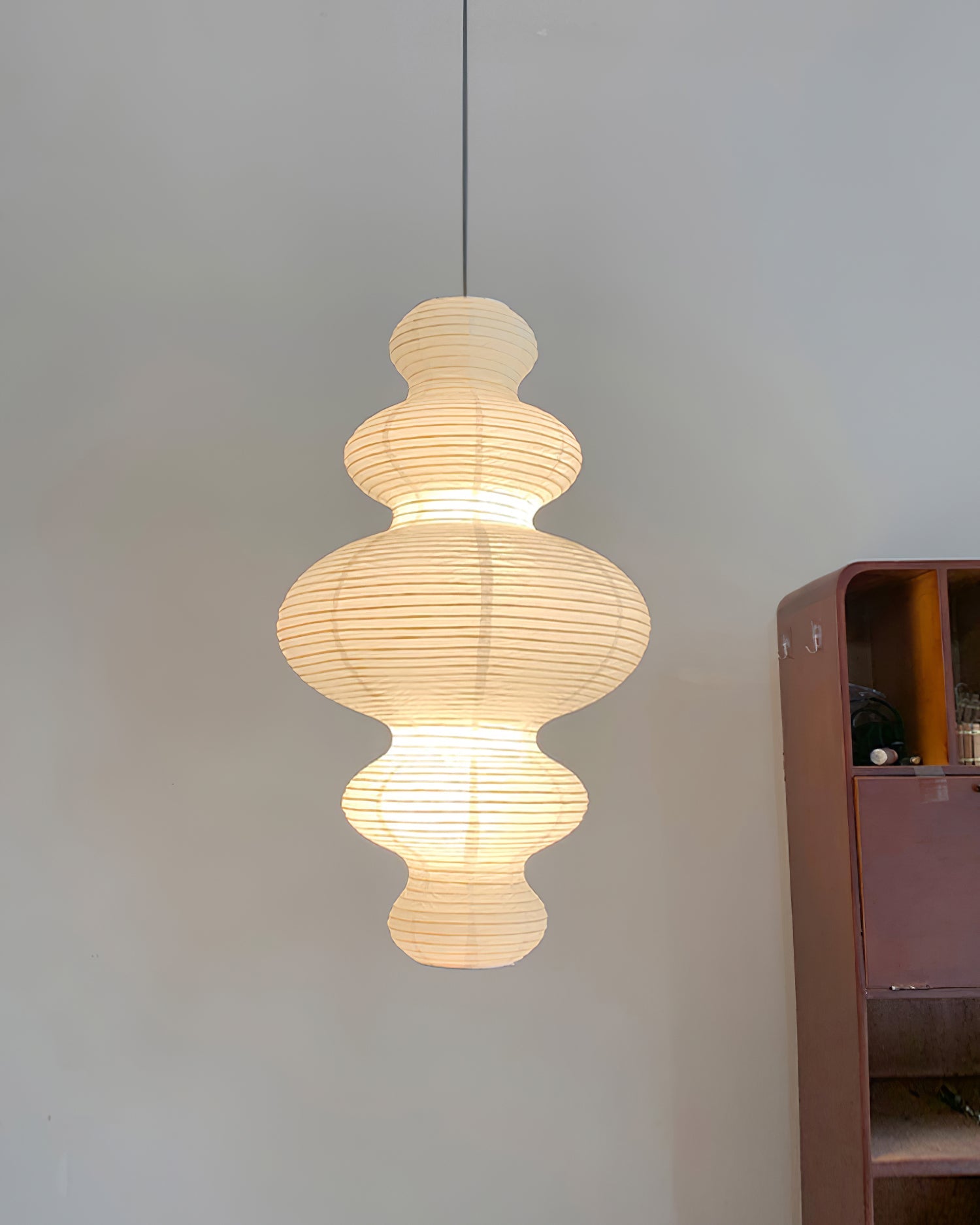 Stylish Plug-In Pendant Light with Rice Paper Shade – 47cm Diameter for Kitchen Pendant Lighting 2