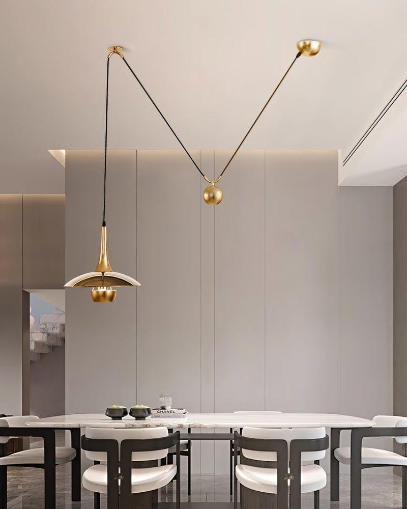 Swing Arm Pendant Light Adjustable Counterweight Dining Ceiling Lamp 5