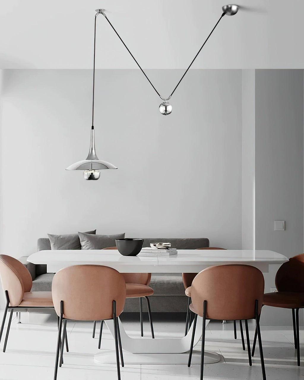 Swing Arm Pendant Light Adjustable Counterweight Dining Ceiling Lamp 6