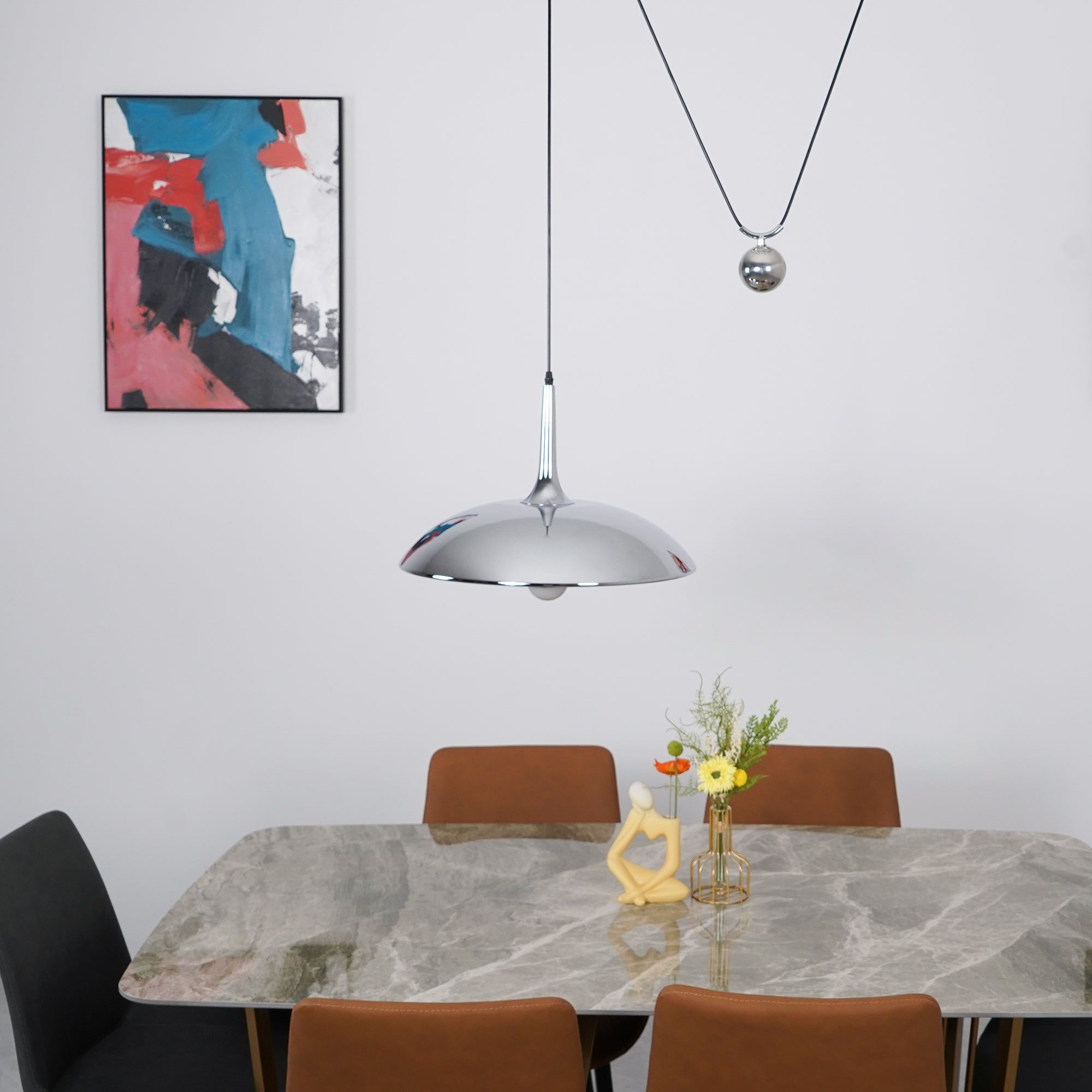 Swing Arm Pendant Light Adjustable Counterweight Dining Ceiling Lamp 8