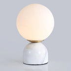 Table Lamp - Marble Modern Design with Glass Shade White 0