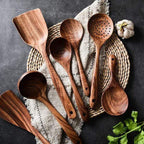 Teak Wooden Utensil Set - 7pc Kitchen Tools 2