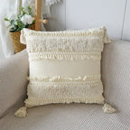Textured Decorative Throw Pillow with Fringes – Stylish Couch Cushion for Sofa, Chair, or Bed 6
