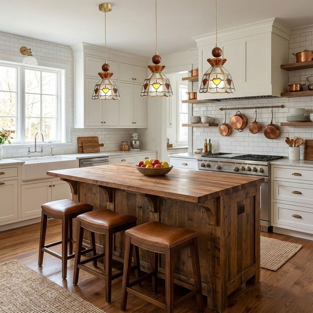 Tiffany Pendant Light Glass Adjustable Height Unique Design 7