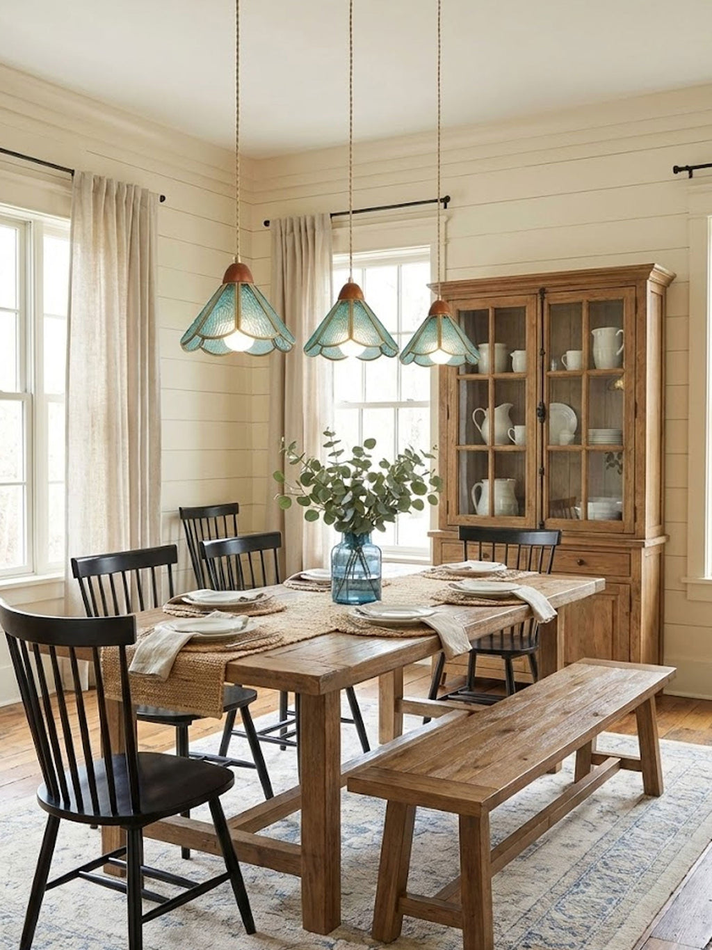 Tiffany Pendant Light Glass Adjustable Height Unique Design 8