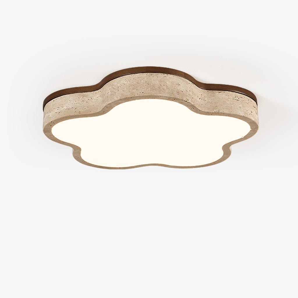 Travertine Flush Mount Ceiling Light with Integrated LED – Modern Design 1