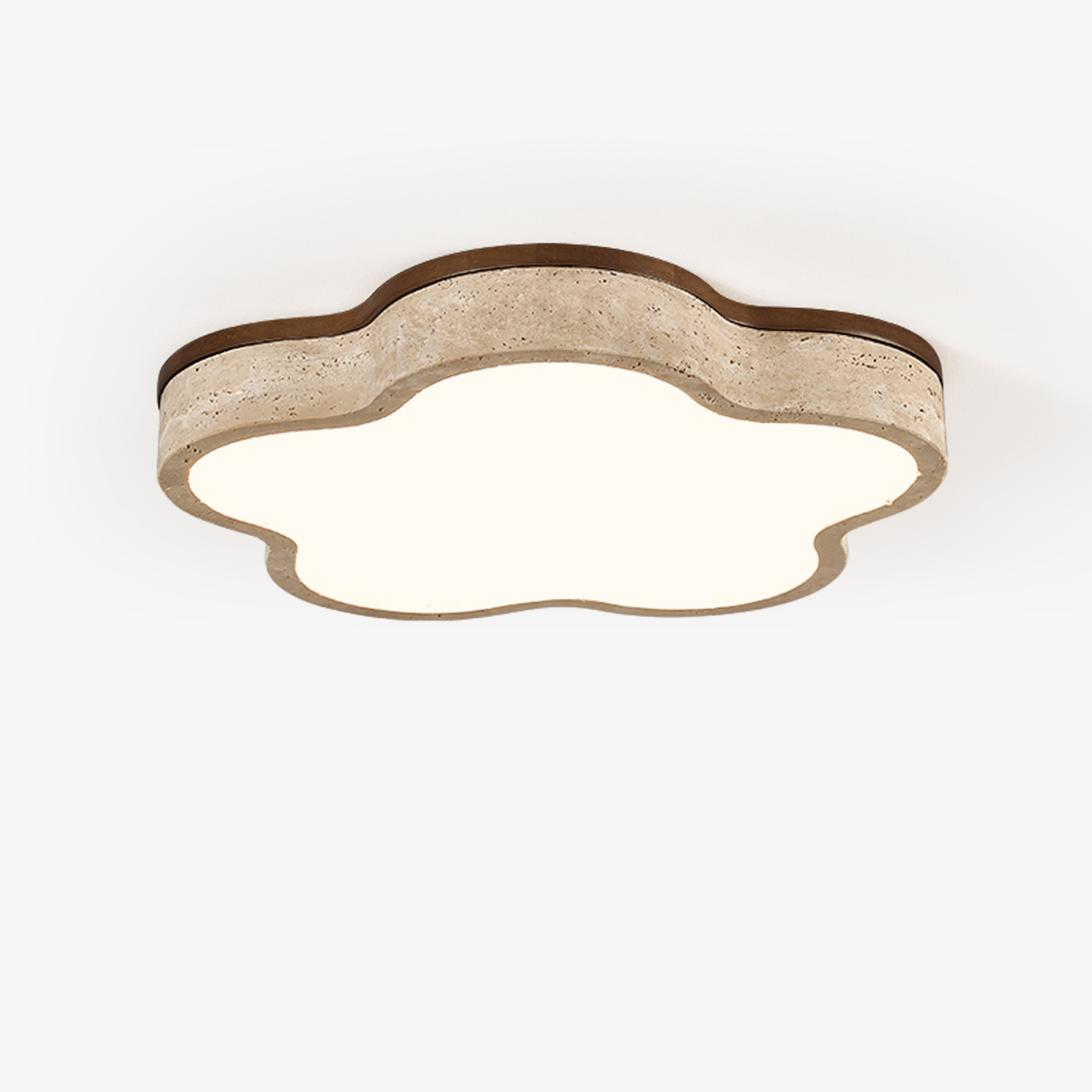 Travertine Flush Mount Ceiling Light with Integrated LED – Modern Design 1