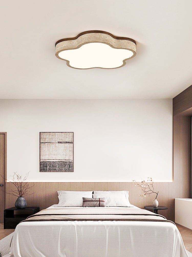 Travertine Flush Mount Ceiling Light with Integrated LED – Modern Design 7