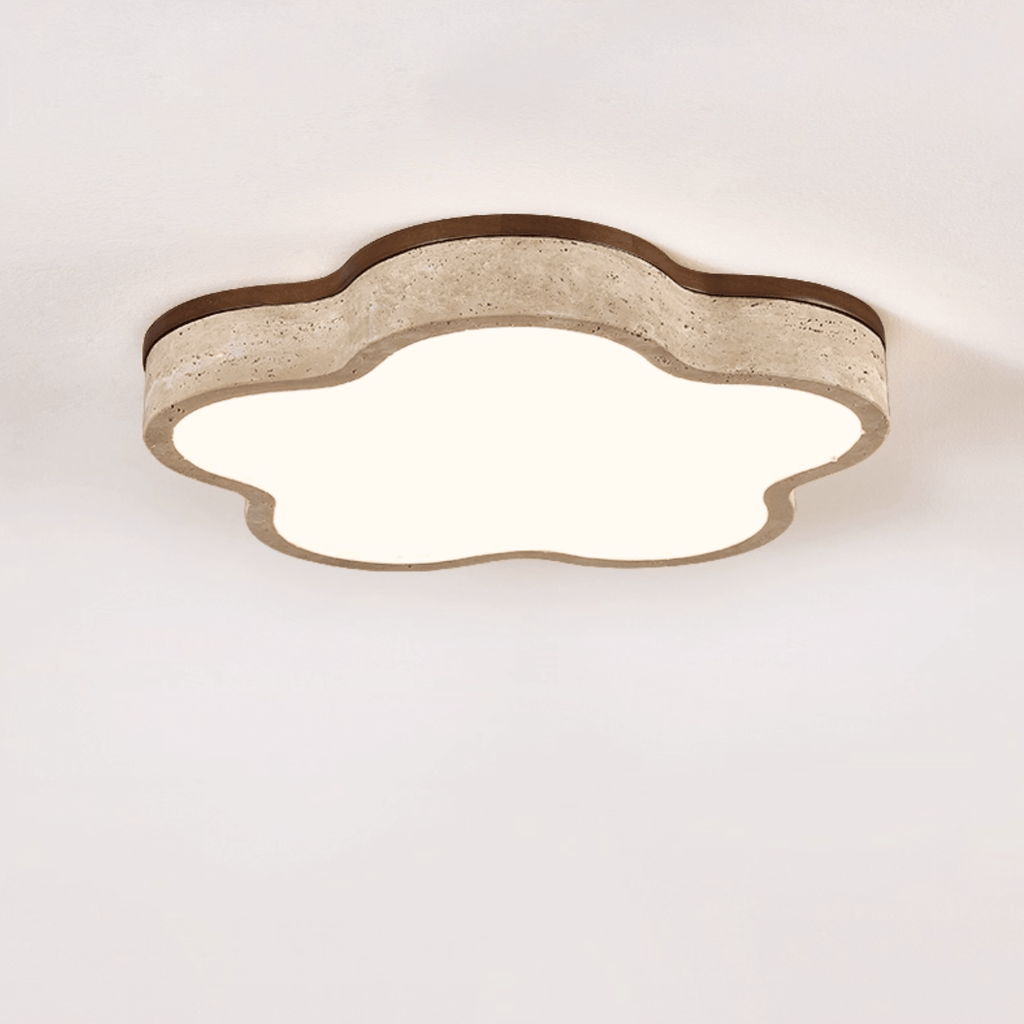 Travertine Flush Mount Ceiling Light with Integrated LED – Modern Design 9