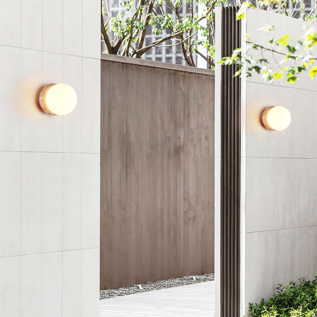 Travertine Outdoor Wall Light with Integrated LED – Weather-Resistant Garden Lighting 4
