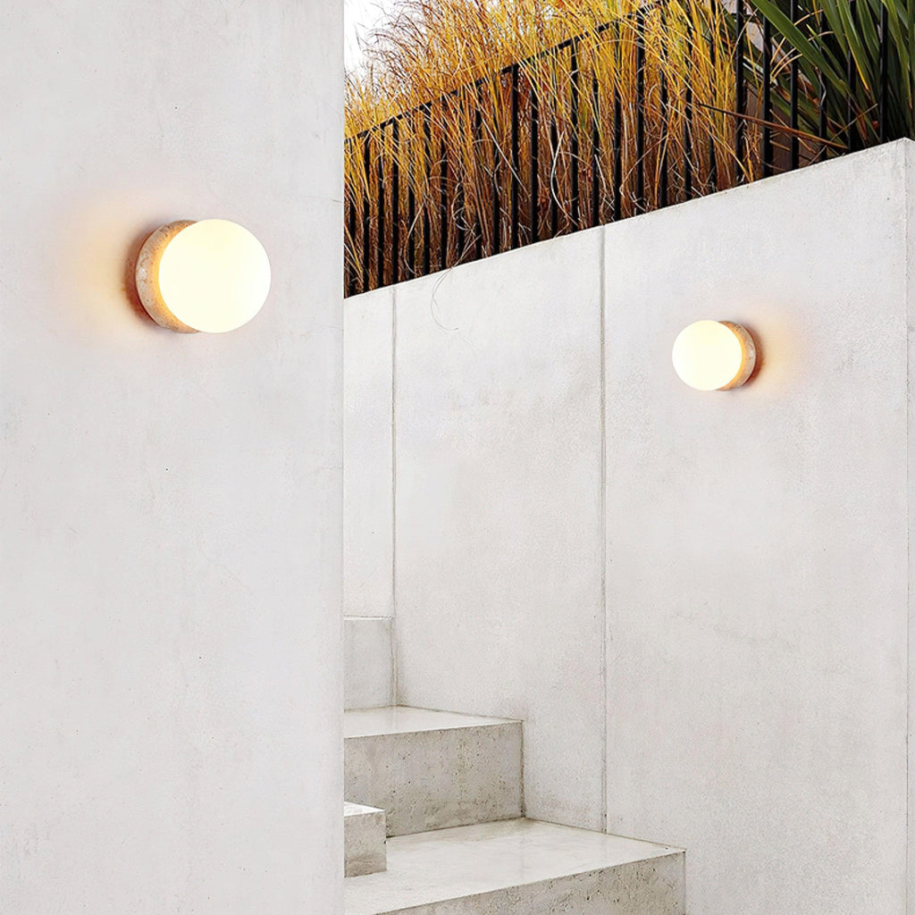 Travertine Outdoor Wall Light with Integrated LED – Weather-Resistant Garden Lighting 7