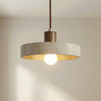 Travertine Pendant Light Wood Cap Bauhaus Adjustable Height Kitchen Dining Room Home Decor - Stack & Clear 4