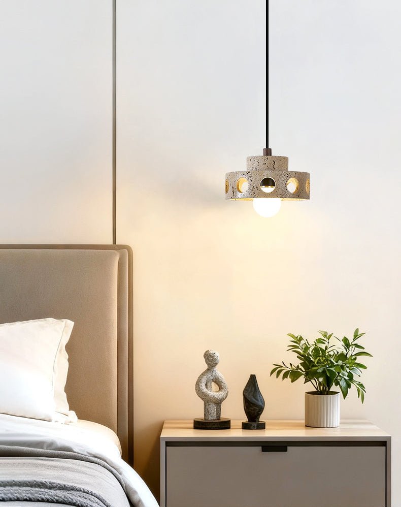 Travertine Pendant Light with Adjustable Height for Elegant Spaces 2