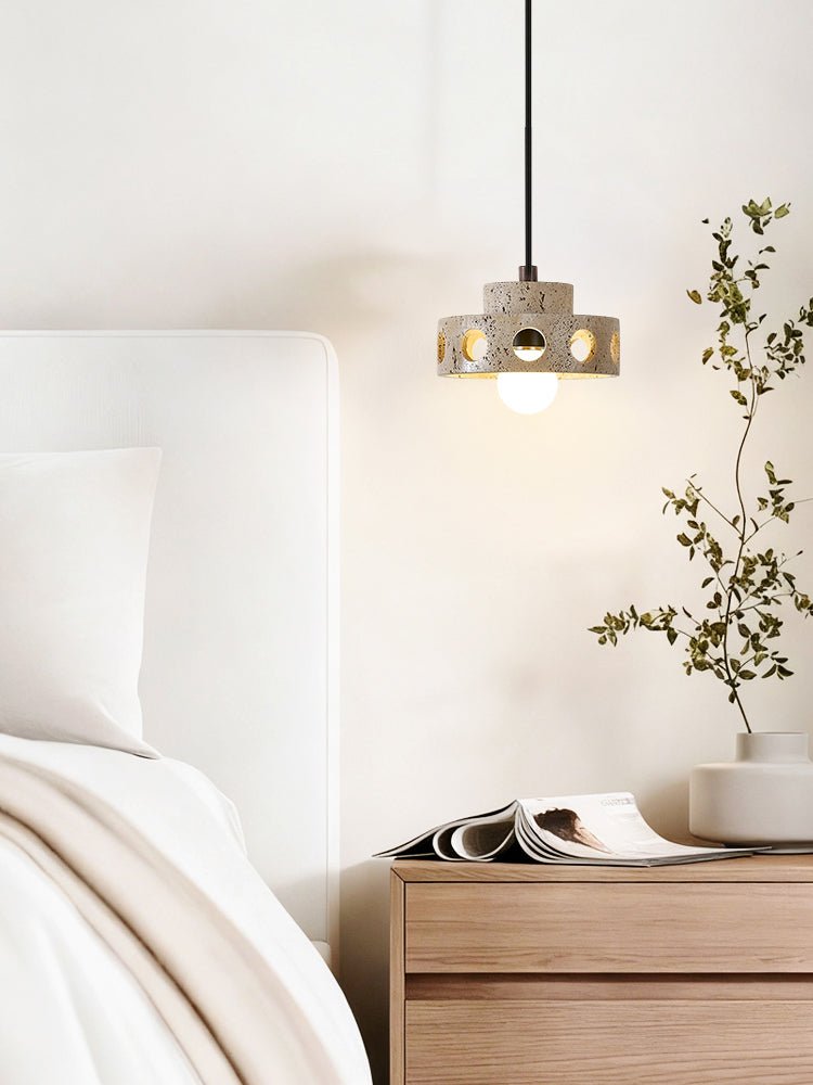 Travertine Pendant Light with Adjustable Height for Elegant Spaces 3