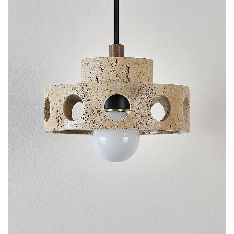 Travertine Pendant Light with Adjustable Height for Elegant Spaces 7