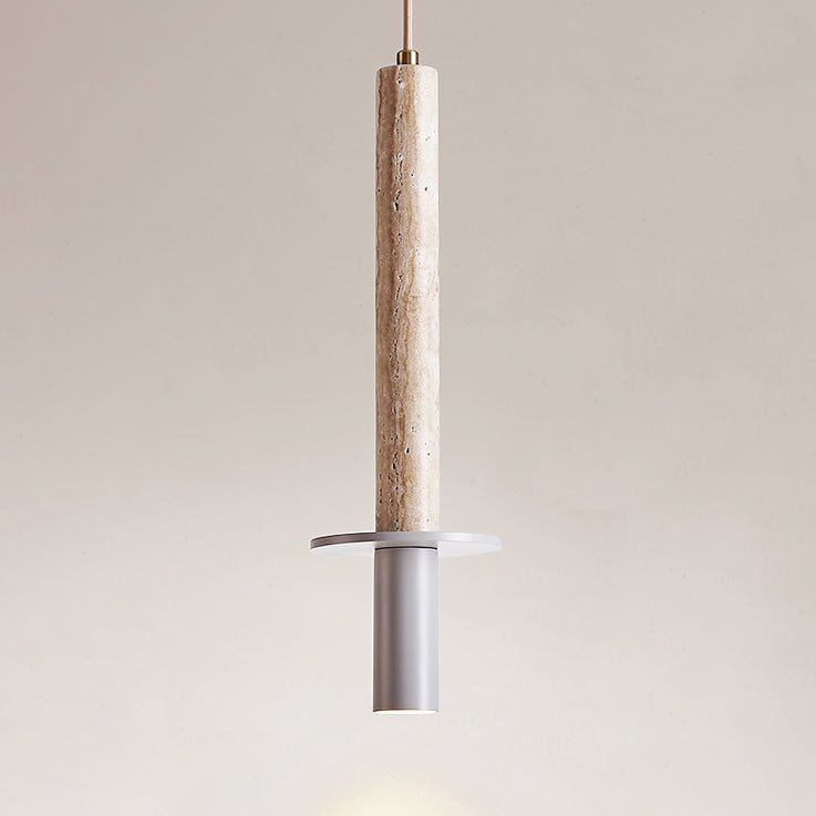 Travertine Pendant Light with Adjustable Height for Modern Kitchens 0