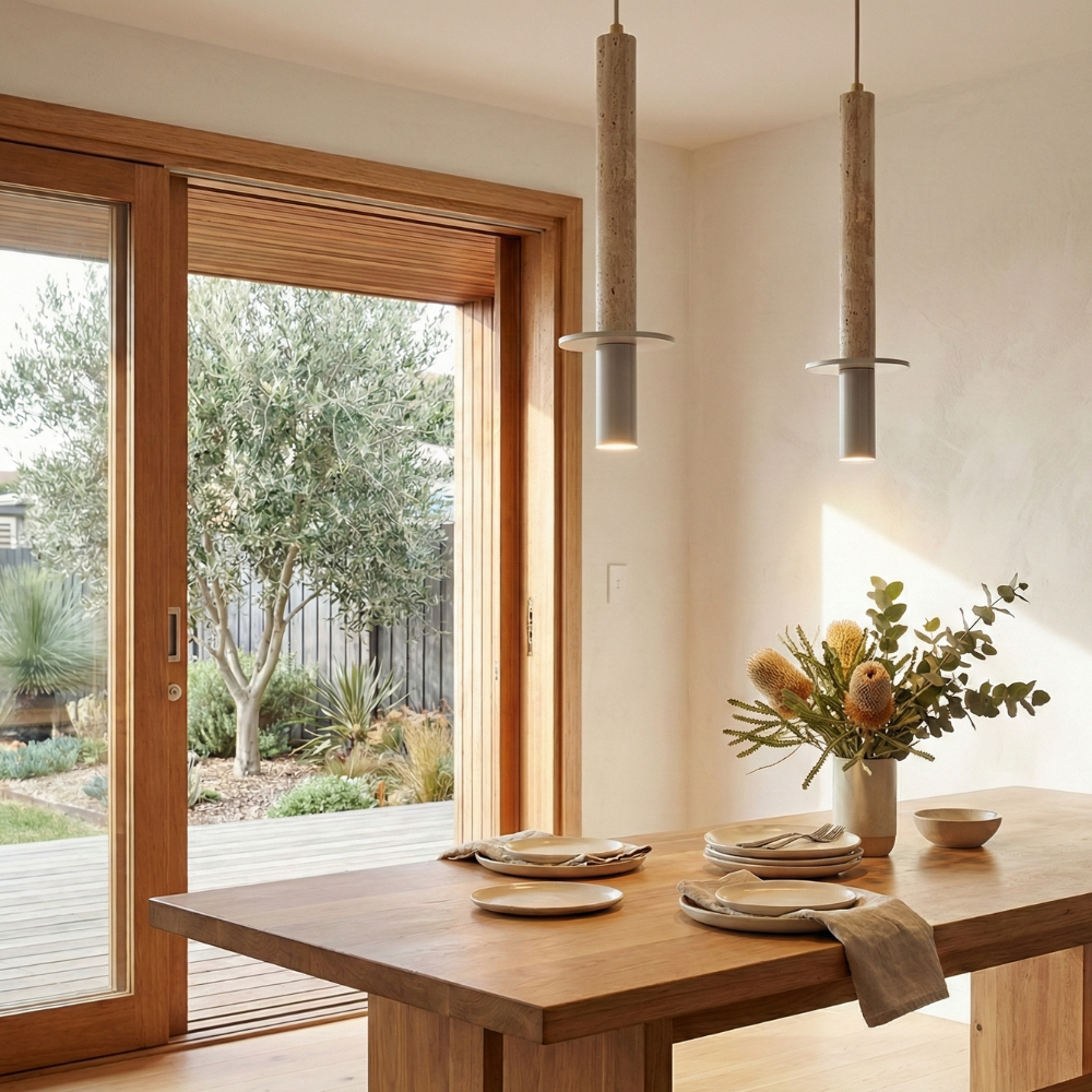 Travertine Pendant Light with Adjustable Height for Modern Kitchens 10