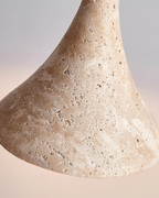 Travertine Pendant Light with Walnut Wood Accent – Modern Kitchen Pendant Lighting 1