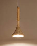 Travertine Pendant Light with Walnut Wood Accent – Modern Kitchen Pendant Lighting 7