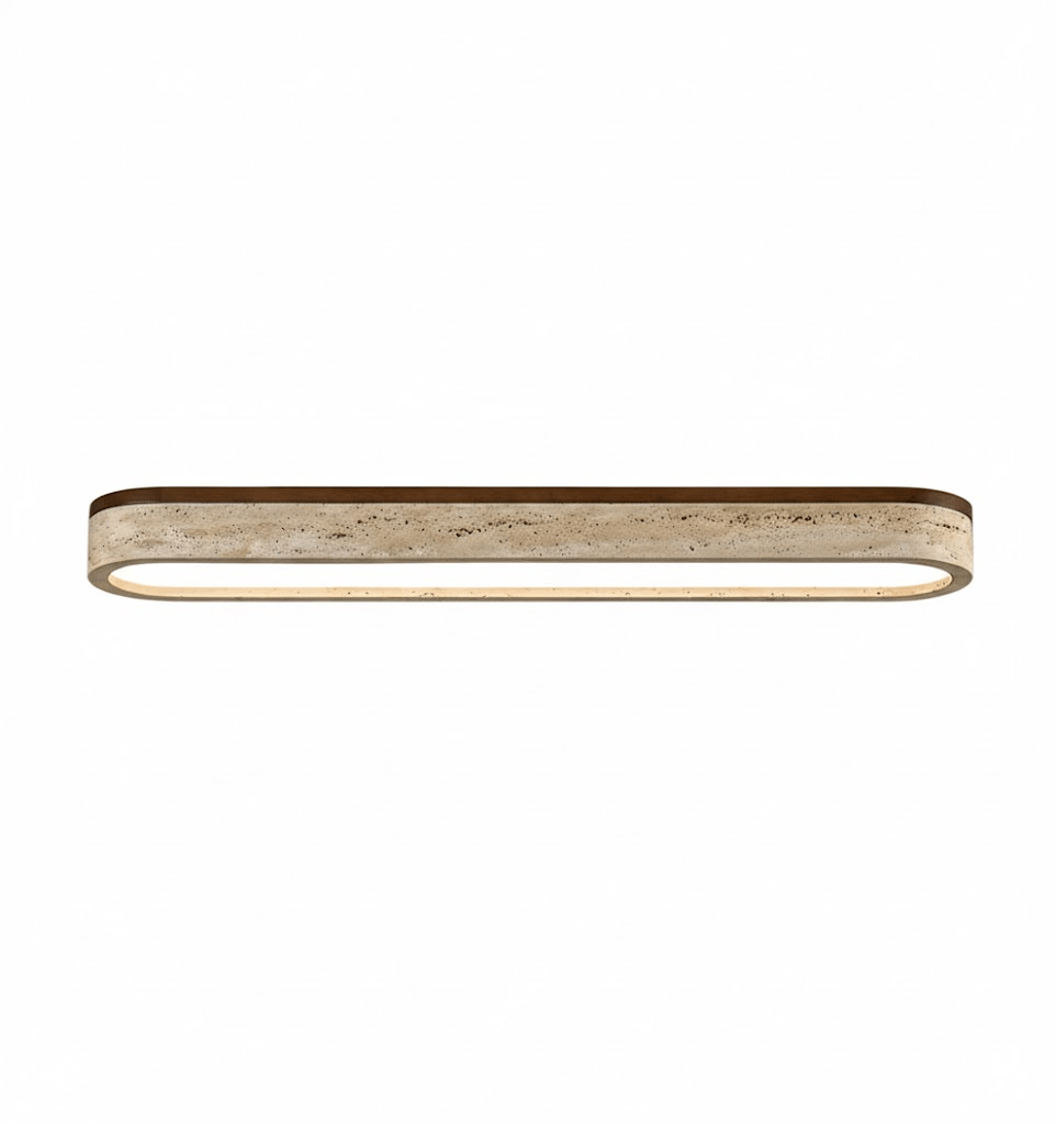 Travertine Stone Bar Flush Ceiling Light Bronze 0