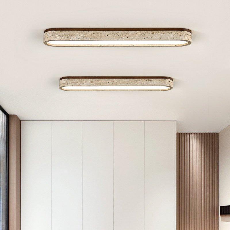 Travertine Stone Bar Flush Ceiling Light Bronze 2