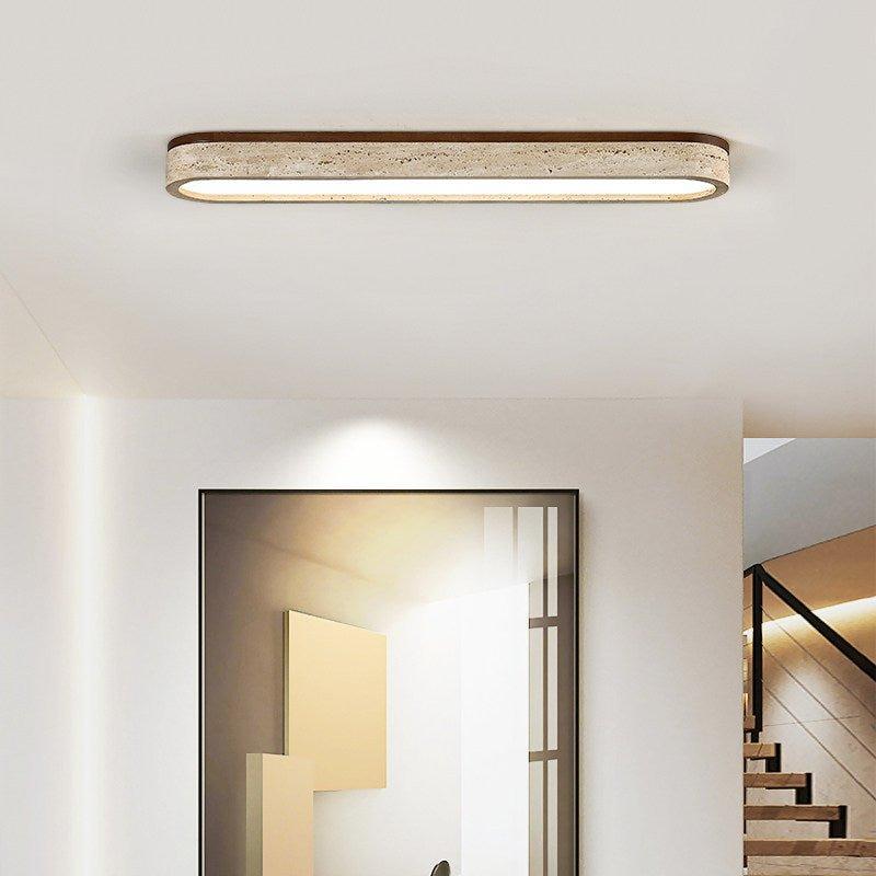 Travertine Stone Bar Flush Ceiling Light Bronze 3