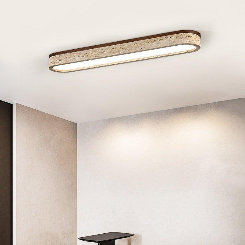 Travertine Stone Bar Flush Ceiling Light Bronze 4