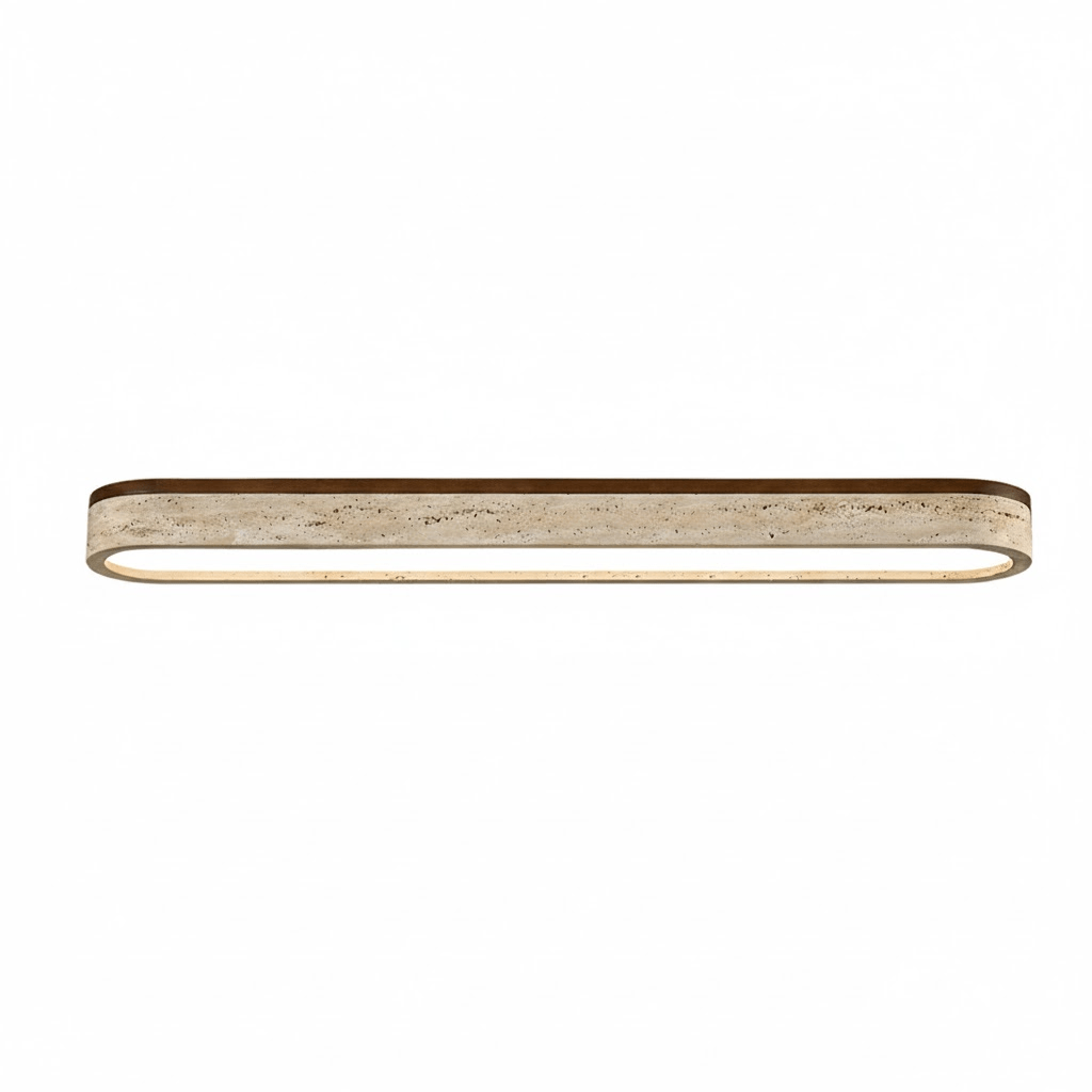 Travertine Stone Bar Flush Ceiling Light Bronze 9