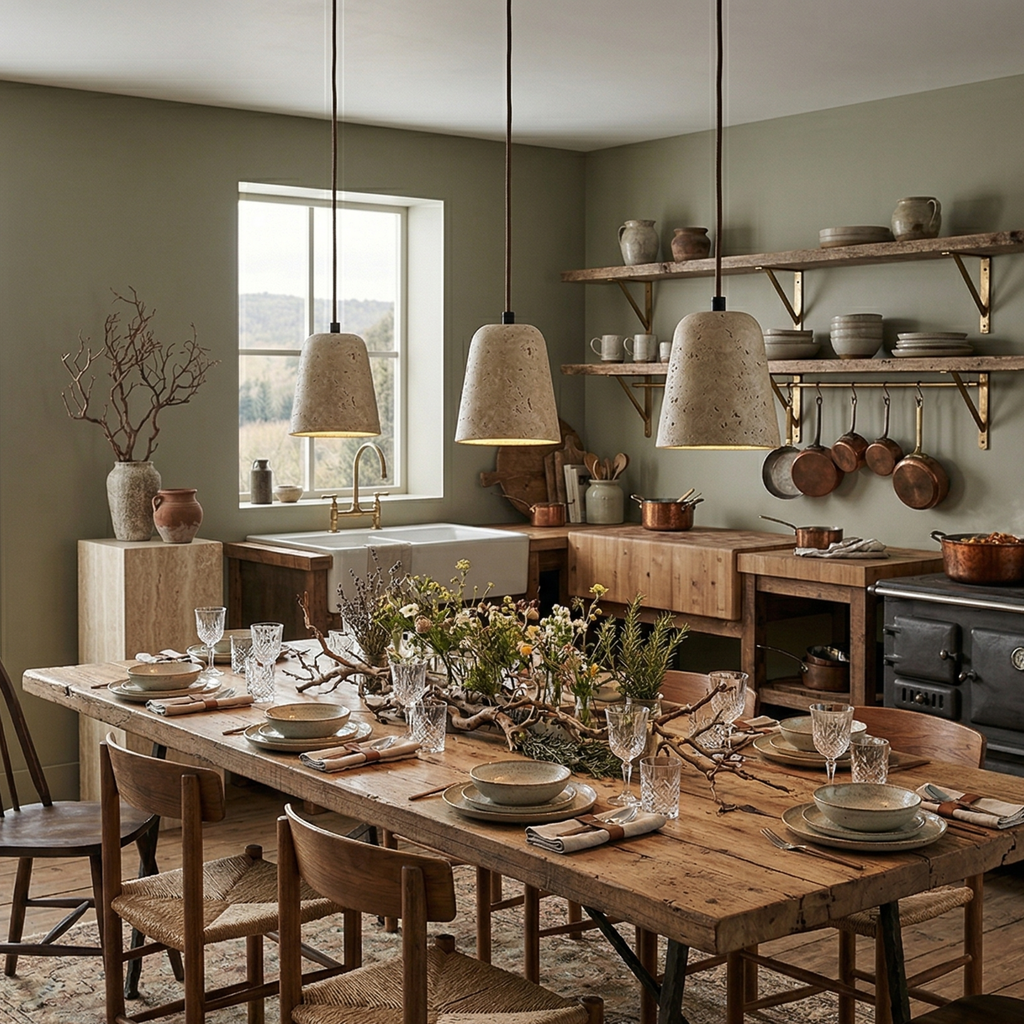 Travertine Stone Bell Pendant Light Minimalist Hanging Lamp 99