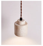 Minimalist Pendant Light Natural Travertine Adjustable Height 8