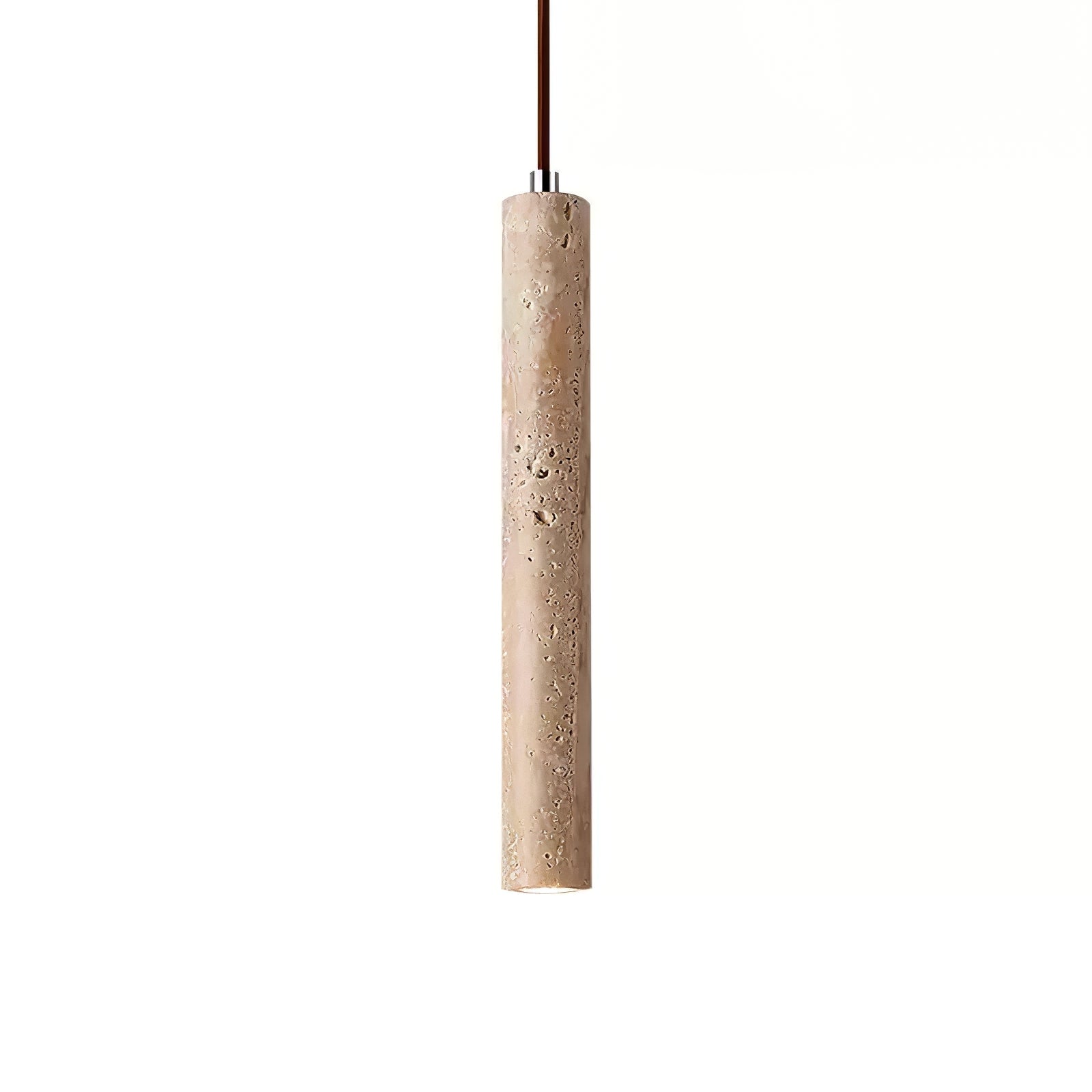 Travertine Tube Pendant Light Slim Cylinder Stone Hanging Lamp 0
