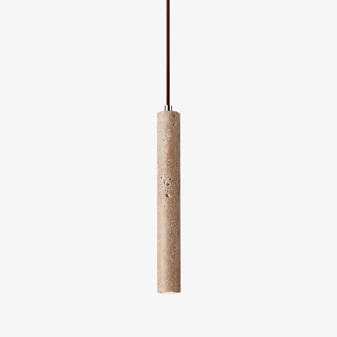 Travertine Tube Pendant Light Slim Cylinder Stone Hanging Lamp 1