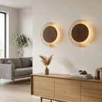 Travertine Wall Sconce Wood Accent LED Nordic Crescent Moon Bedroom Living Room Home Decor - Stack & Clear
97
