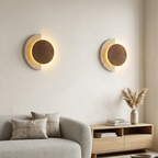 Travertine Wall Sconce Wood Accent LED Nordic Crescent Moon Bedroom Living Room Home Decor - Stack & Clear
98