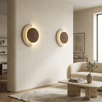 Travertine Wall Sconce Wood Accent LED Nordic Crescent Moon Bedroom Living Room Home Decor - Stack & Clear
99