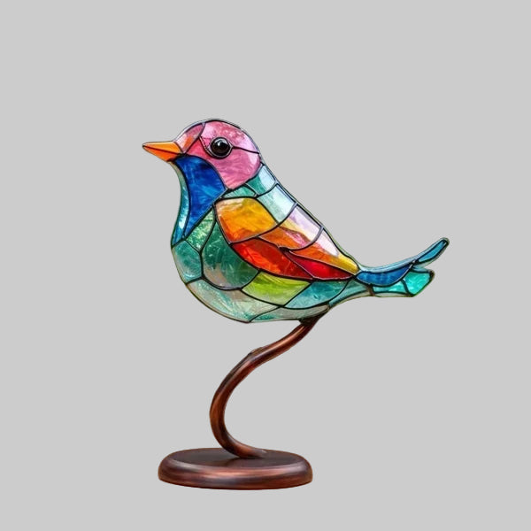 Unique Acrylic Bird Statue – Colorful Home Decor Accent, Elegant Gift for Art Lovers, 10 Tall 0
