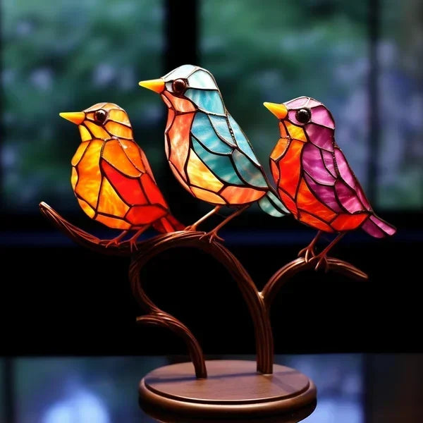 Unique Acrylic Bird Statue – Colorful Home Decor Accent, Elegant Gift for Art Lovers, 10 Tall 2