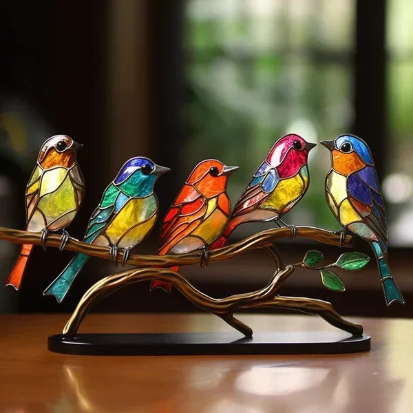 Unique Acrylic Bird Statue – Colorful Home Decor Accent, Elegant Gift for Art Lovers, 10 Tall 3
