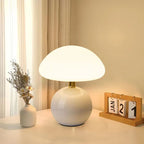 Unique French Cream Mushroom Table Lamp with Adjustable LED Lights – Ceramic Design for Elegant Home Decor 1
