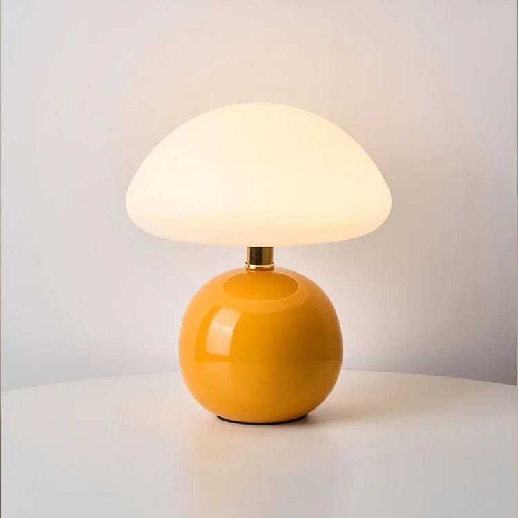 Unique French Cream Mushroom Table Lamp with Adjustable LED Lights – Ceramic Design for Elegant Home Decor 12