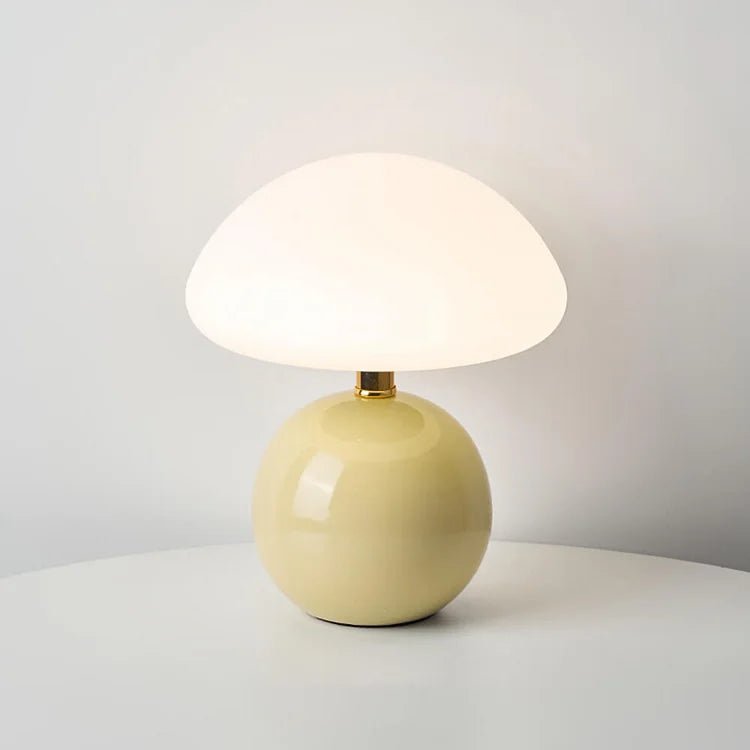 Unique French Cream Mushroom Table Lamp with Adjustable LED Lights – Ceramic Design for Elegant Home Decor 9