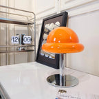 Vibrant Table Lamp with Curvy Glass Shade – Compact Metal Base Bedside or Desk Lamp for Cozy Illumination 5