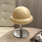 Vibrant Table Lamp with Curvy Glass Shade – Compact Metal Base Bedside or Desk Lamp for Cozy Illumination 6